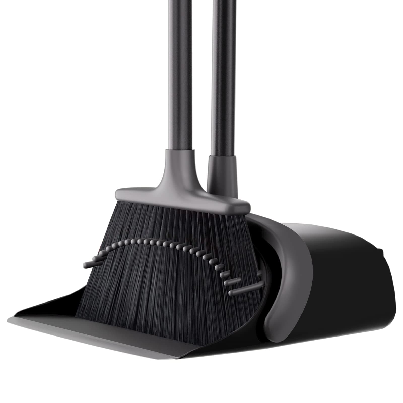 Broom and Dustpan Set With 52" Long Handle Combo for Home Kitchen Room Office Lobby Floor Cleaning