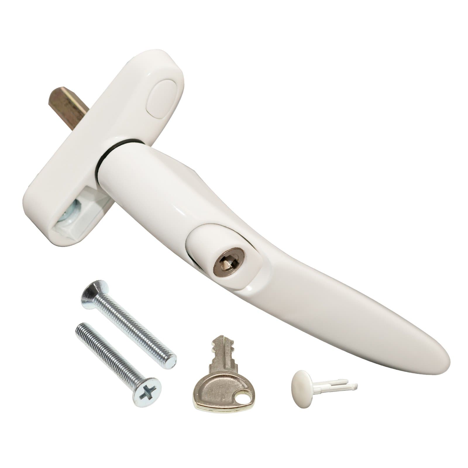 1 x White Trojan Sparta 2 Inline Window Handle with 10mm Spindle Length - Various Spindle Lengths Available