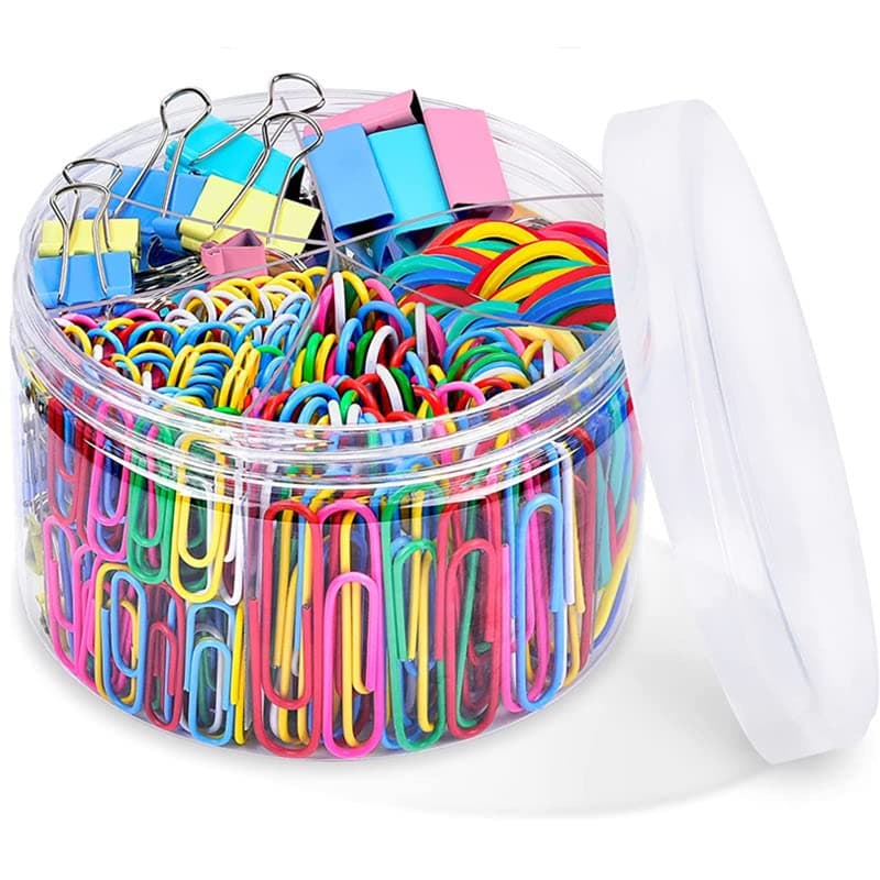 Paper Clips and Binder Clips, Viemior 240pcs Colored Paper Clips Binder Clips Assorted Sizes (Large, Medium and Small), School Supplies Office Supplies Teacher Supplies for Office Desk Essentials