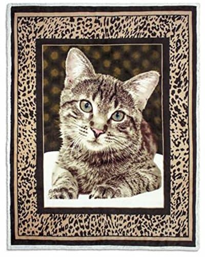 Oversized Throw Blanket with Sherpa Backing (Reversible Throw) 50" x 60" - Wilderness Cat Pack