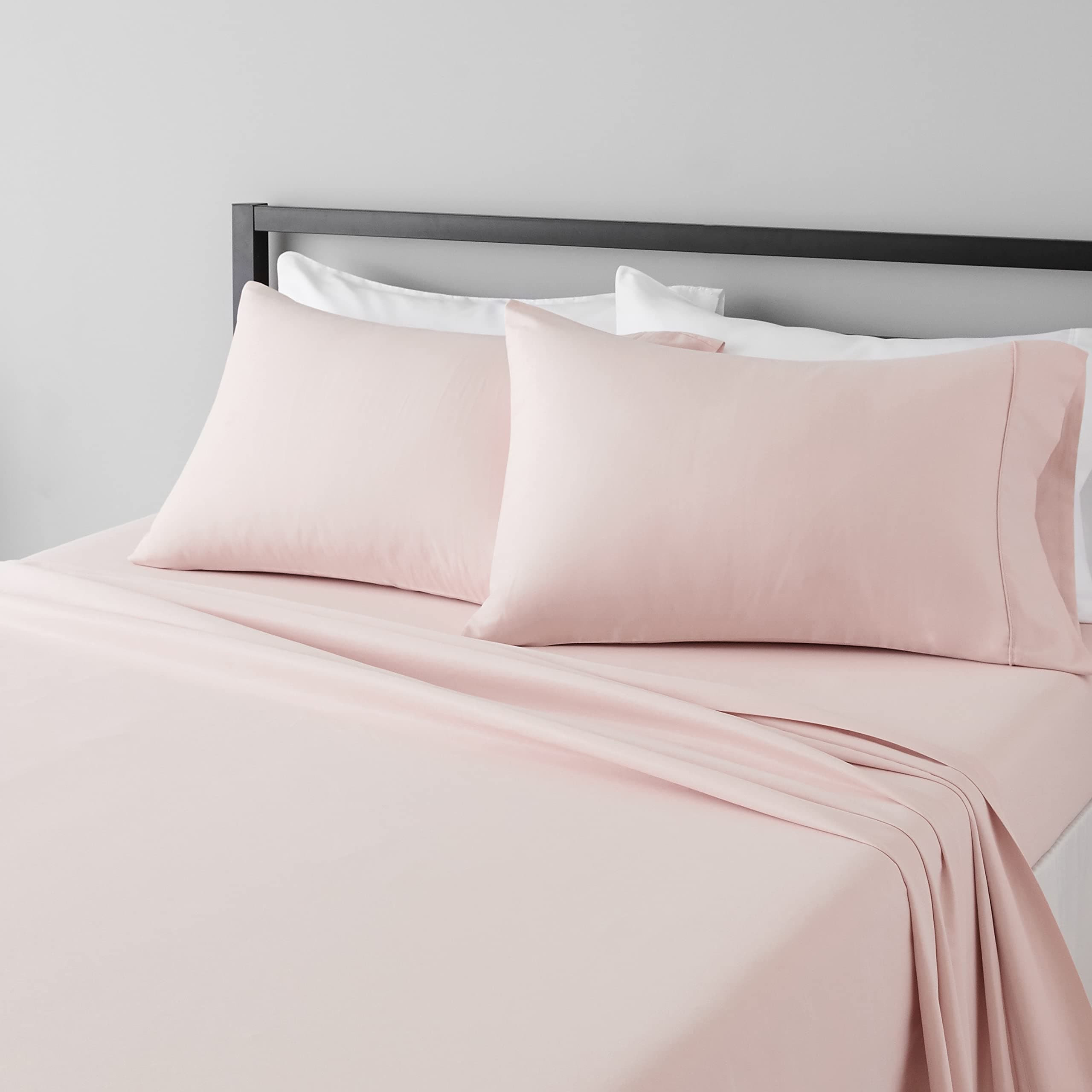Lightweight Super Soft Easy Care Microfiber Bed Sheet Set with 14” Deep Pockets - Full, Blush Pink
