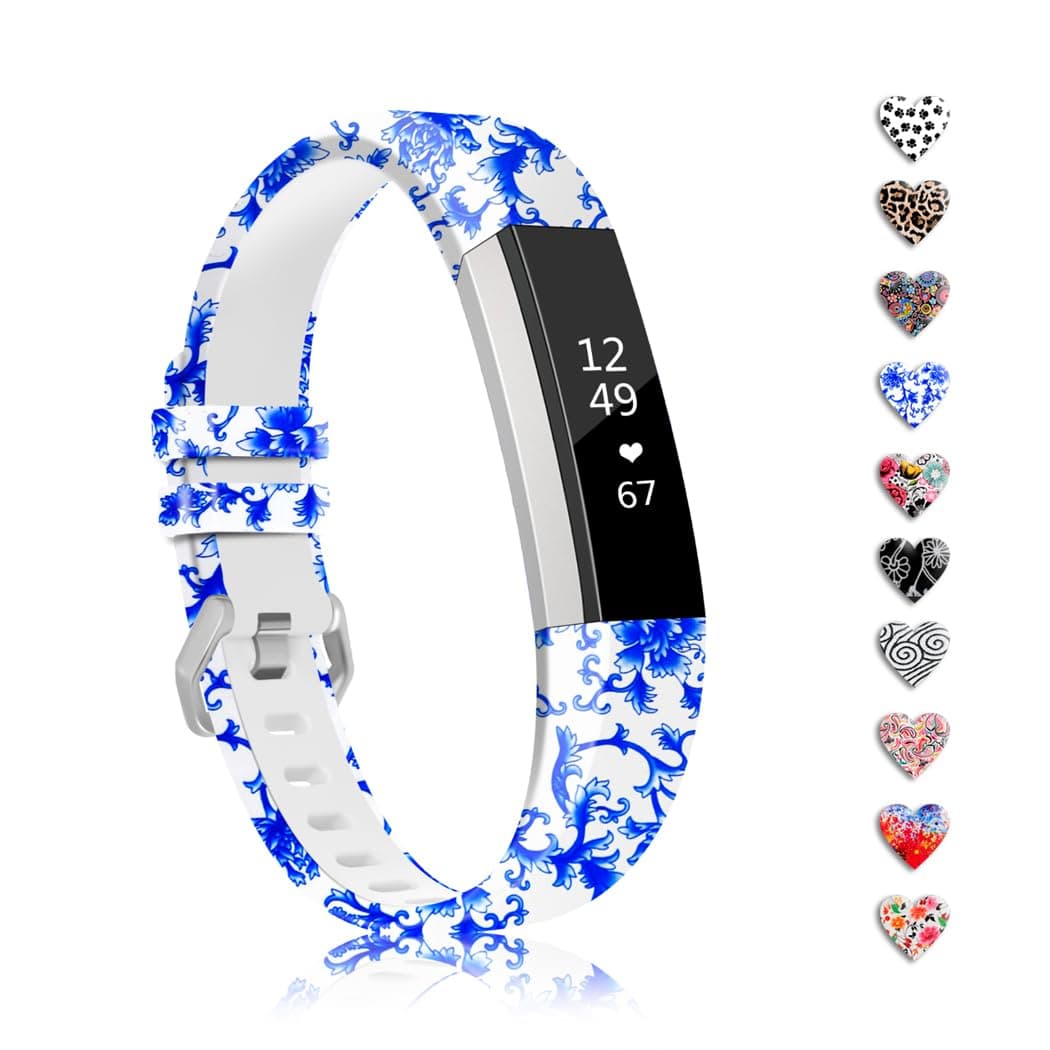 ZEROFIREBand Compatible with Fitbit Alta/Alta HR Replacement Wristband Adjustable Silicone Sports Watch Band for Men Women Colorful Printing Straps, Standard Size for 5.5"-8.1" Wrists, No Tracker
