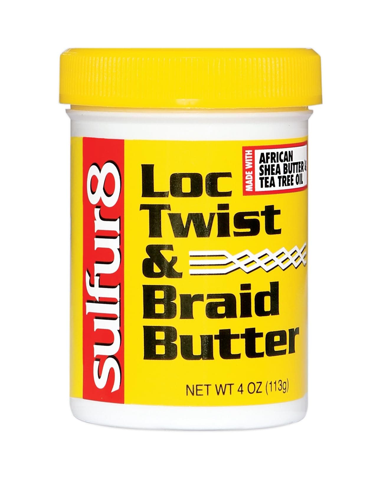 Sulfur 8 Loc Twist & Braid Butter 4 oz – Moisturizing Hair Butter for Locs, Twists & Braids, Helps Soften & Condition Hair, Adds Shine & Controls Frizz, Fresh Lightweight Formula for All Hair Types