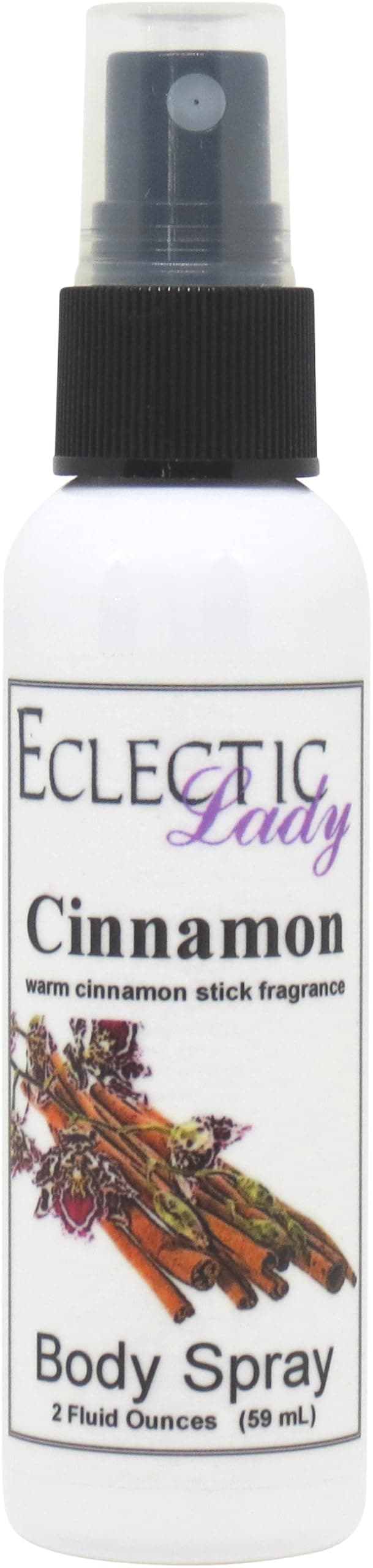 Cinnamon Body Spray, 2 ounces, Body Mist for Women with Clean, Light & Gentle Fragrance, Cologne with Soft, Subtle Aroma For Daily Use