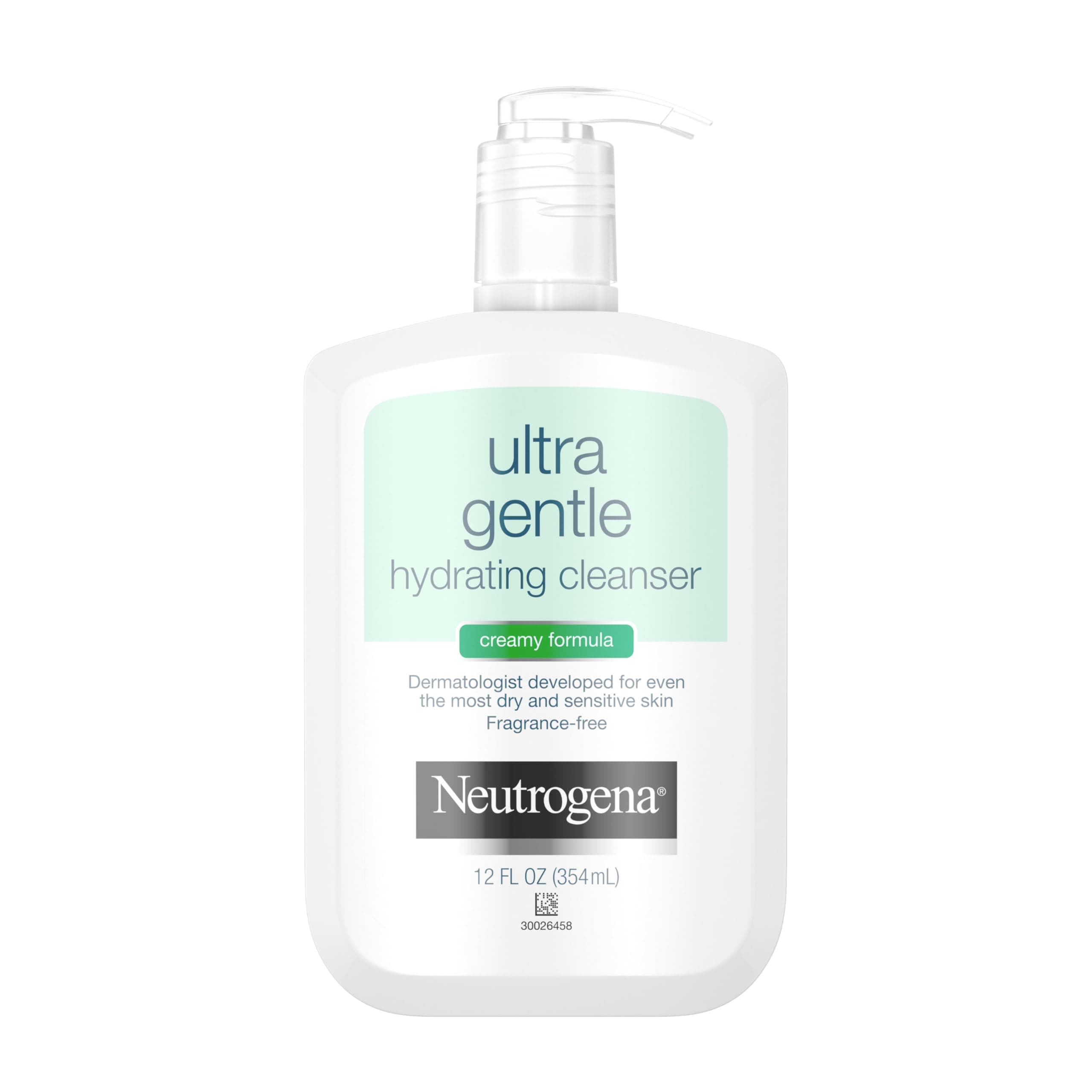 Neutrogena Ultra Gentle Hydrating Facial Cleanser, Non-Foaming Face Wash for Sensitive Skin, Gently Cleanses Face Without Over Drying, Oil, Soap & Fragrance-Free, 12 fl. oz