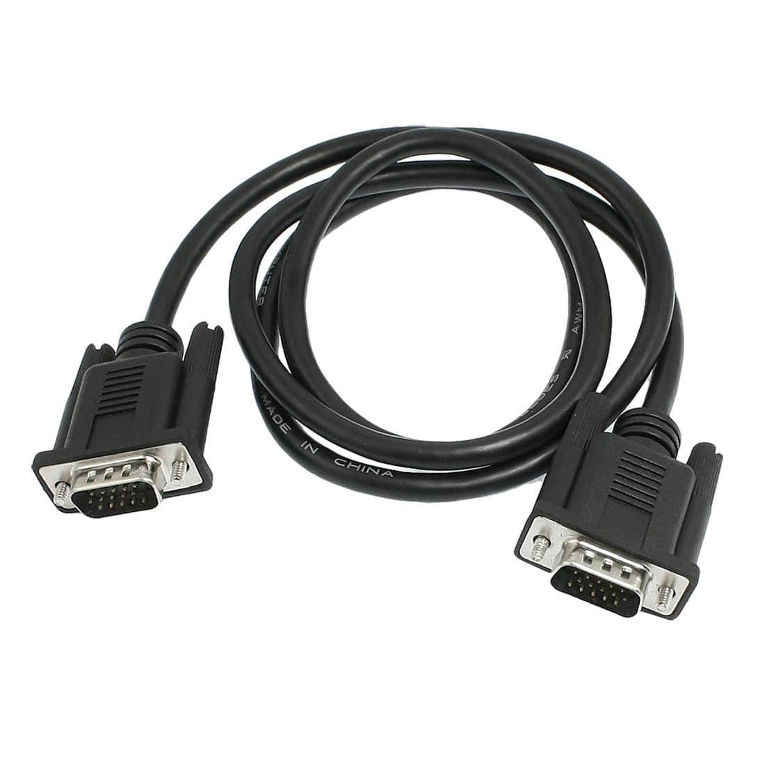 uxcell PC Computer Male to Male 15 Pin VGA M/M Cable Cord Black 1.0M