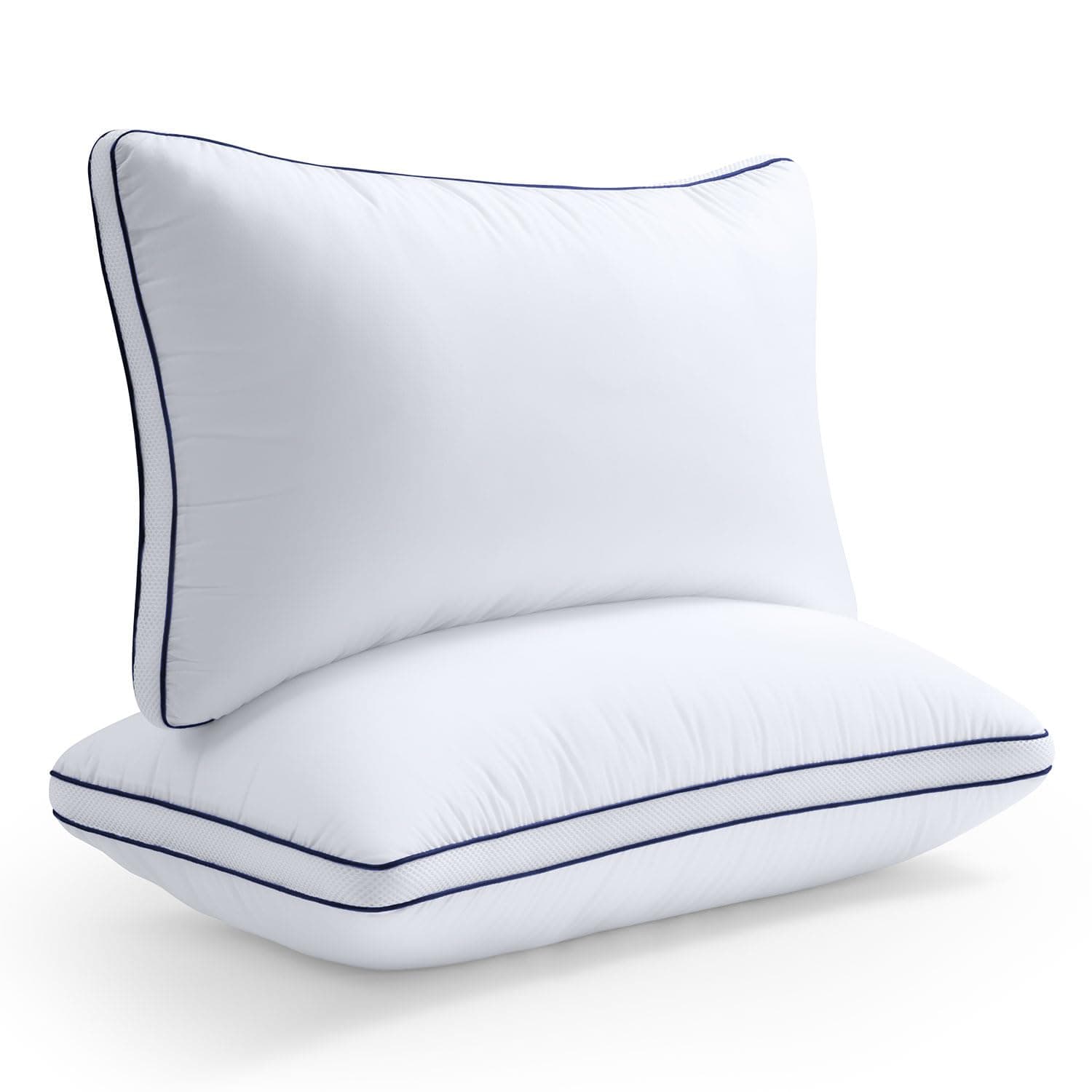 BedStory 2 Pack Sleeping Pillows, Bed Pillows Down Alternative Hypoallergenic Pillows with Microfiber Filling for Side/Back/Stomach Sleeper, Pillow for Neck Pain Suffers Washable (Blue 48X74CM)