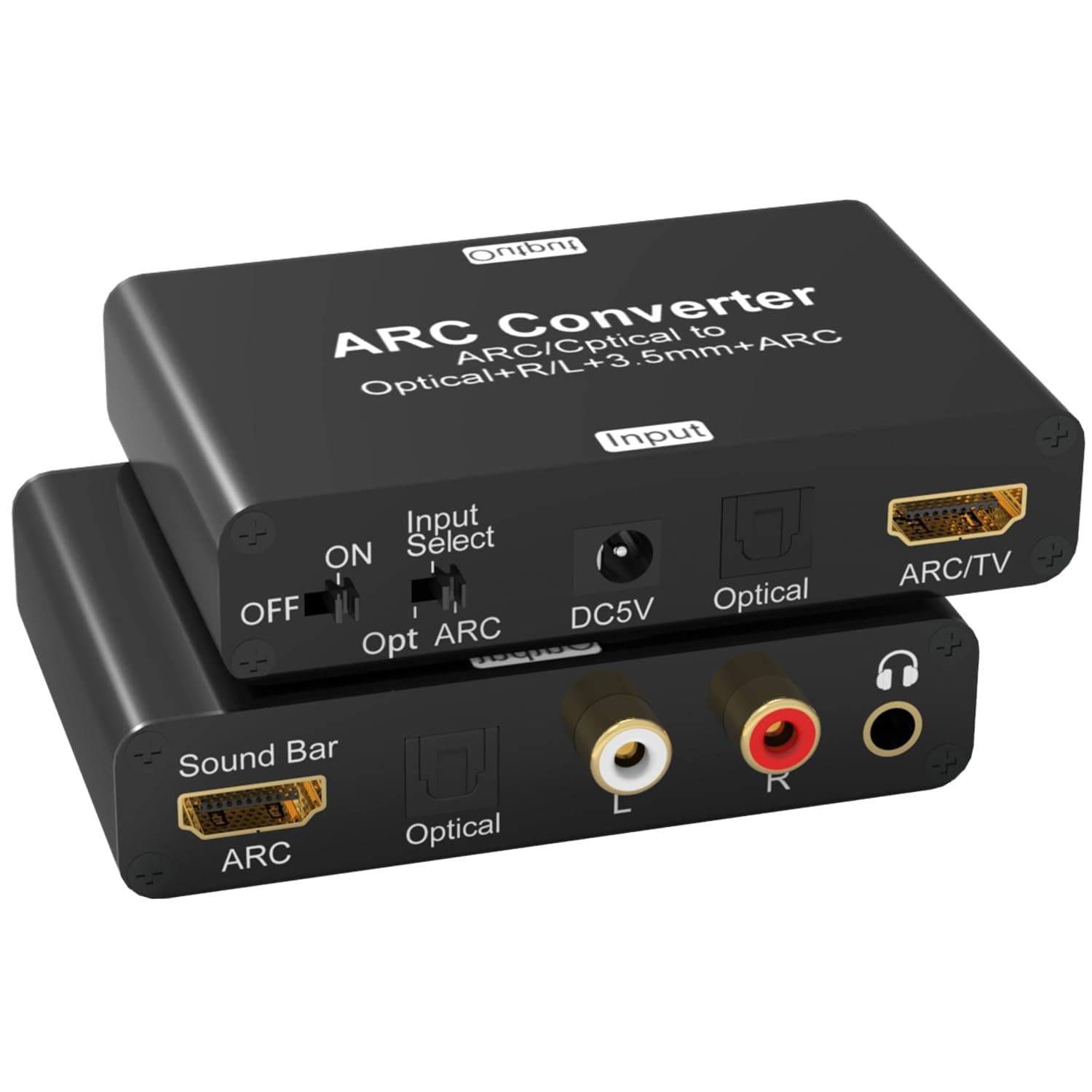 ARC Audio Extractor, 192KHz Digital to Analog Audio Converter DAC Converter, HDMI ARC or SPDIF/Optical to HDMI, SPDIF/Optical, 3.5mm Jack & Stereo L/R Output for TV, DVD, Game Console