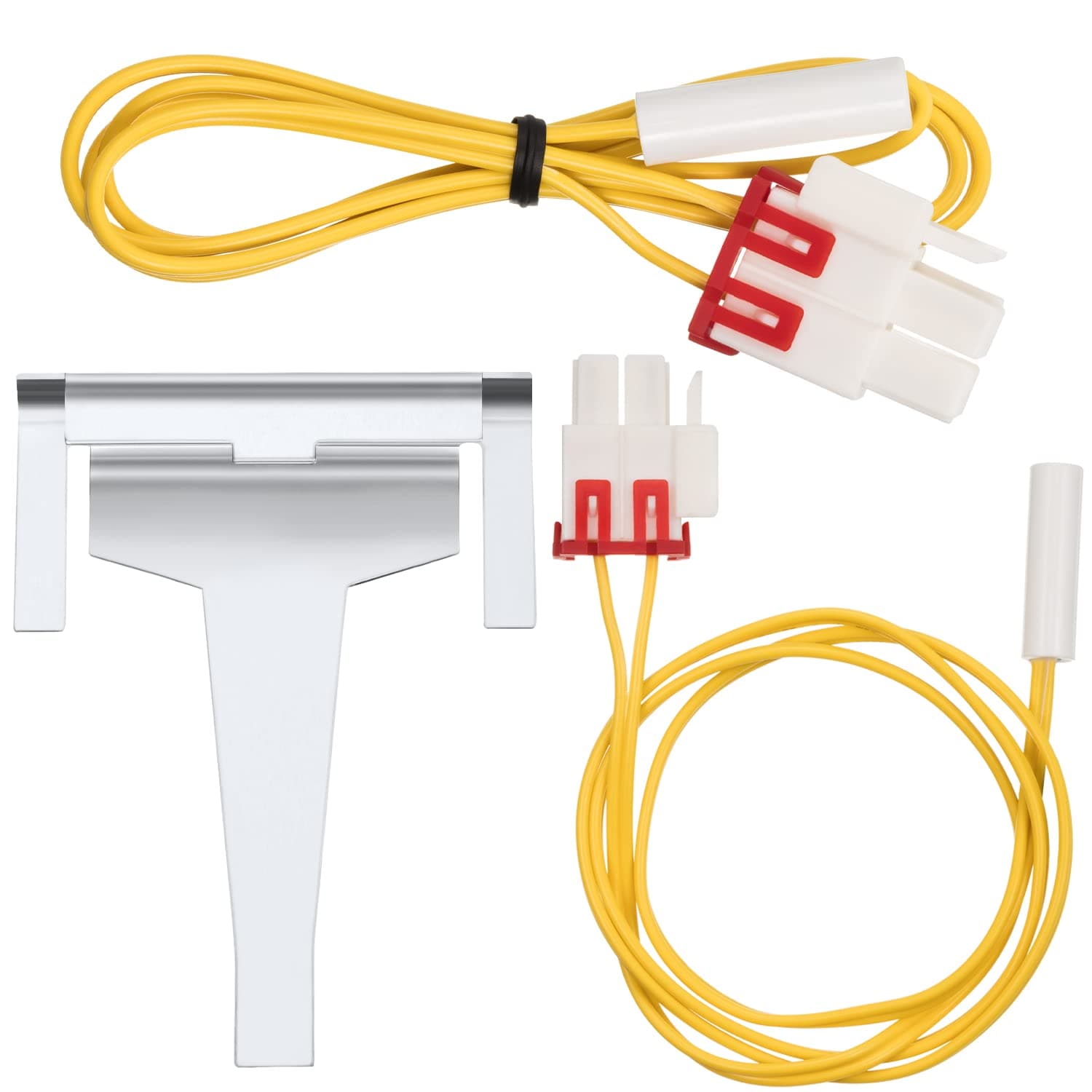 Hotop 3 Piece Refrigerator Defrost Kit with DA61-06796A Clip Drain Evaporator, Defrost Temp Sensors DA32-00006w and DA32-00006S