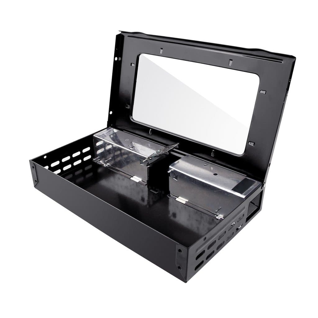 No Kill Mouse Trap with a Clear Window, Two Entrances, with Anti-escape Doors, Humane Live, Black