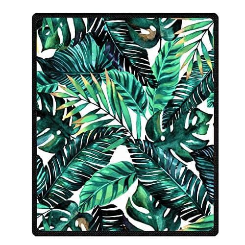 Ormis Custom Tropical Palm Leaves Pattern Bed/Sofa Soft Throw Blanket 58"x80"
