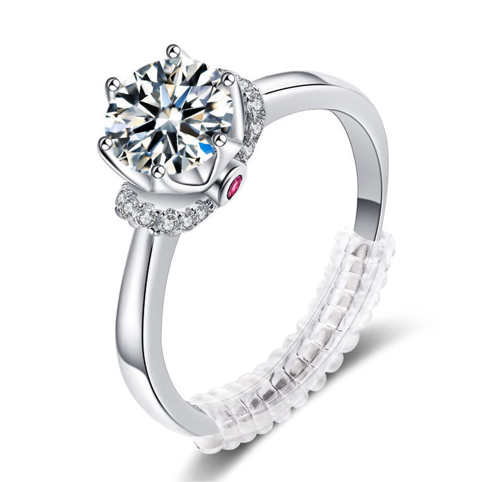 MOLANLY Ring Sizer Adjuster for Loose Rings - 16 Pack, 4 Sizes Silicone Ring Size Adjuster for Different Band Widths, Invisible Ring Guards, Spacer, Tightener, Fitter for Women and Men