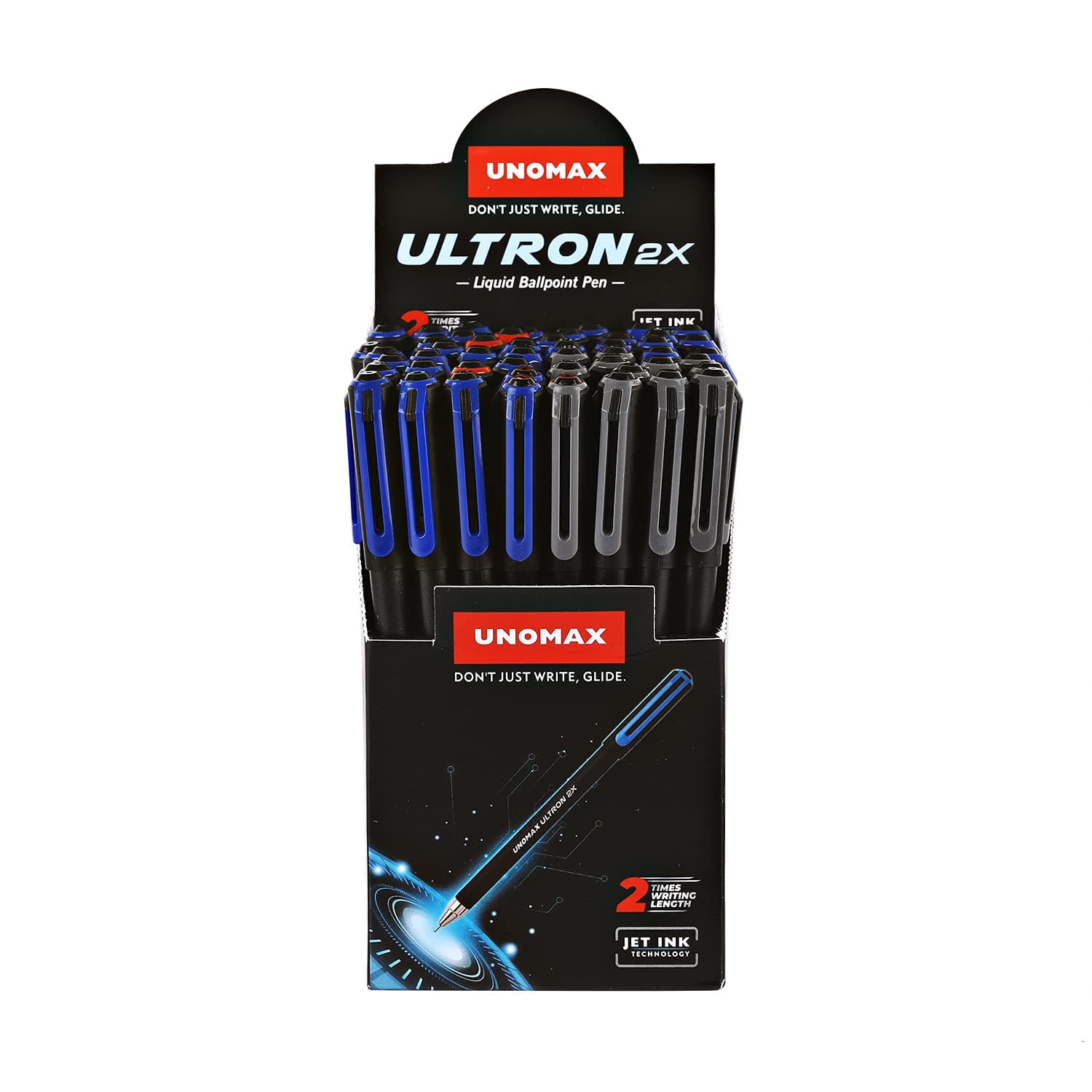 Ultron 2X Liquid Ball Point Pen for Schools and Offices(Pen Jar-50Pcs)|Red