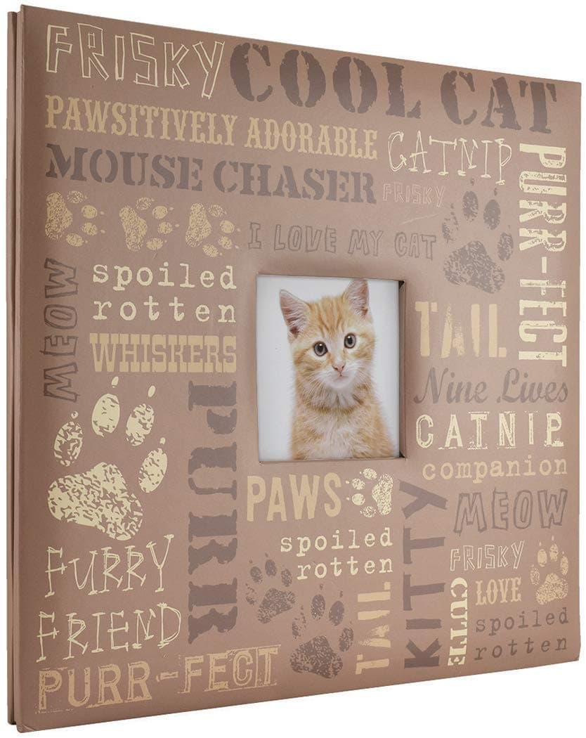 MCSMBI 13.5x12.5 Inch Cool Cat Pet Theme Scrapbook Album with 12x12 Inch Pages with Photo Opening (860124)