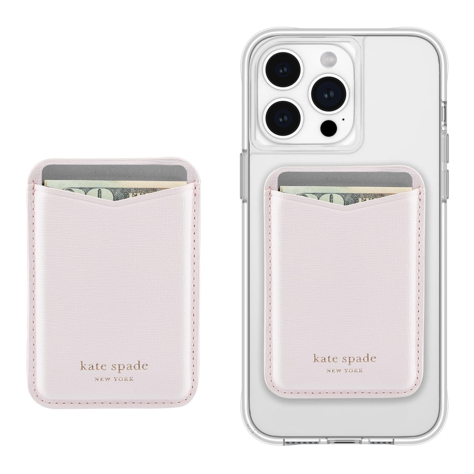 Kate Spade New York Magnetic Wallet/Card Holder - Compatible with MagSafe Wallet - Pale Dogwood