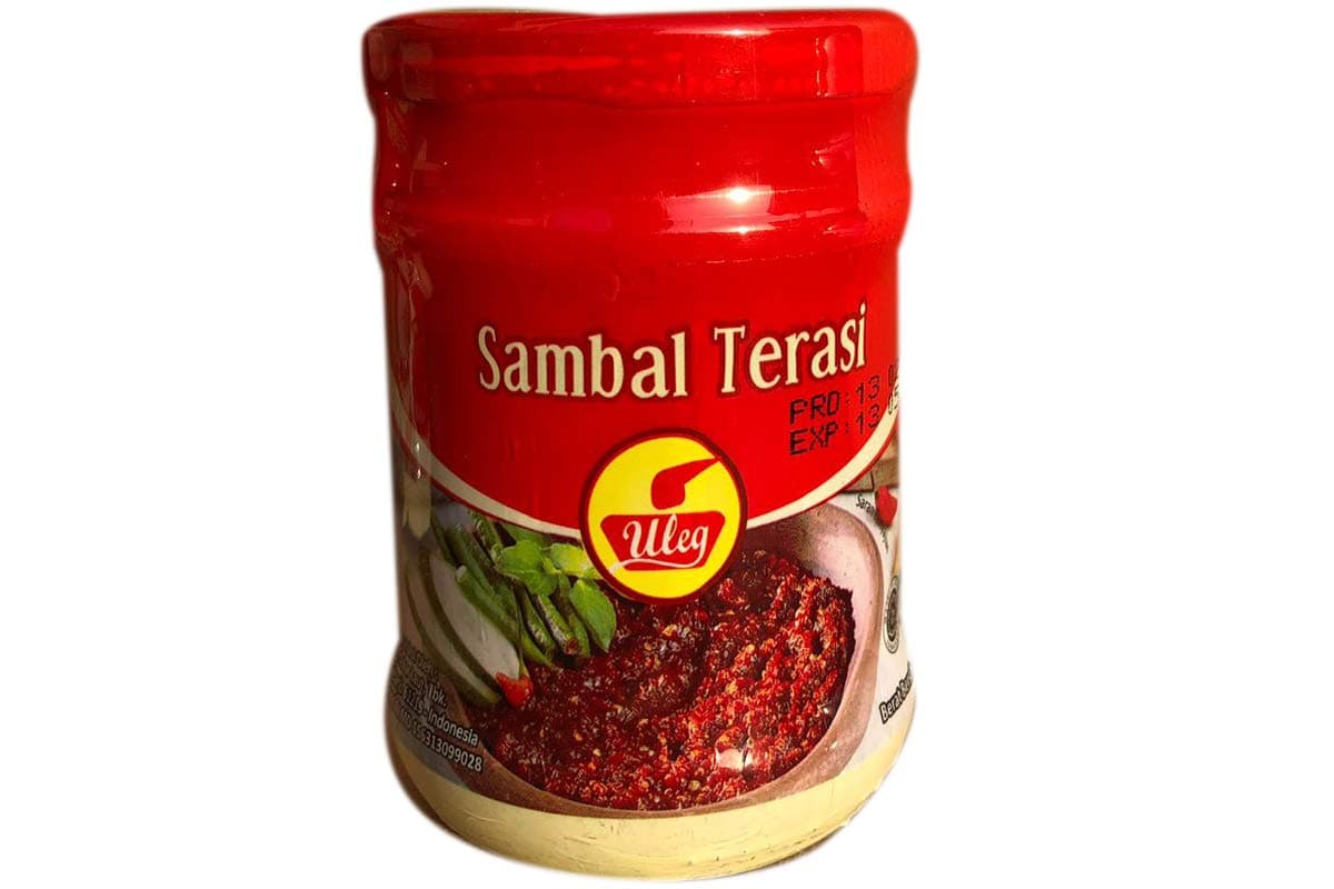 Combo Pack : 1 Sambal Terasi (Blachen Chili Sauce) - 6.7oz 1 Uleg Sambal Pedas Serbaguna (Hot Chili Sauce) - 6.7oz