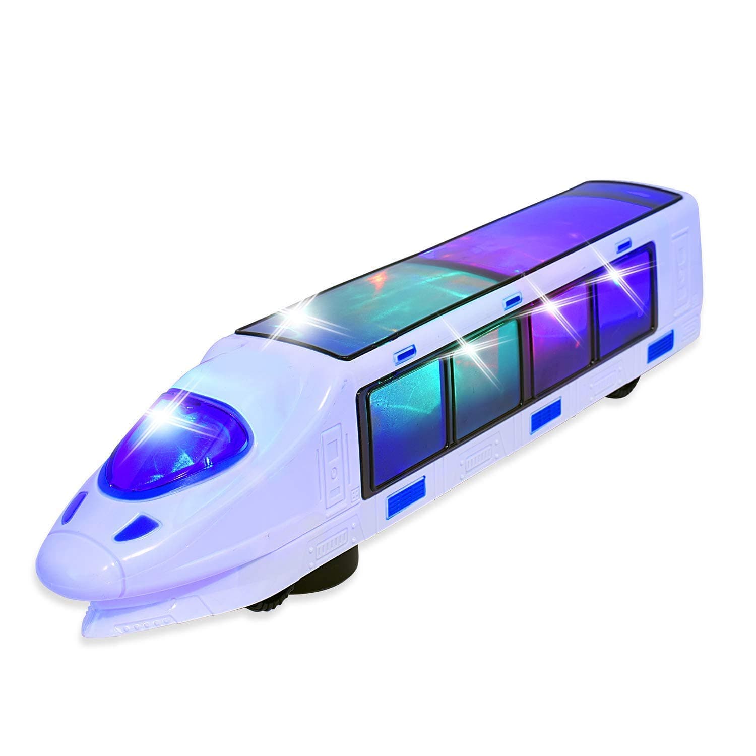 WEofferwhatYOUwant Bullet Train Toy – Electric Bump and Go Monorail for Kids with Lights & Music – Battery-Powered Toy Train with 3D Flashing LEDs – STEM Gift for Toddlers Ages 3+