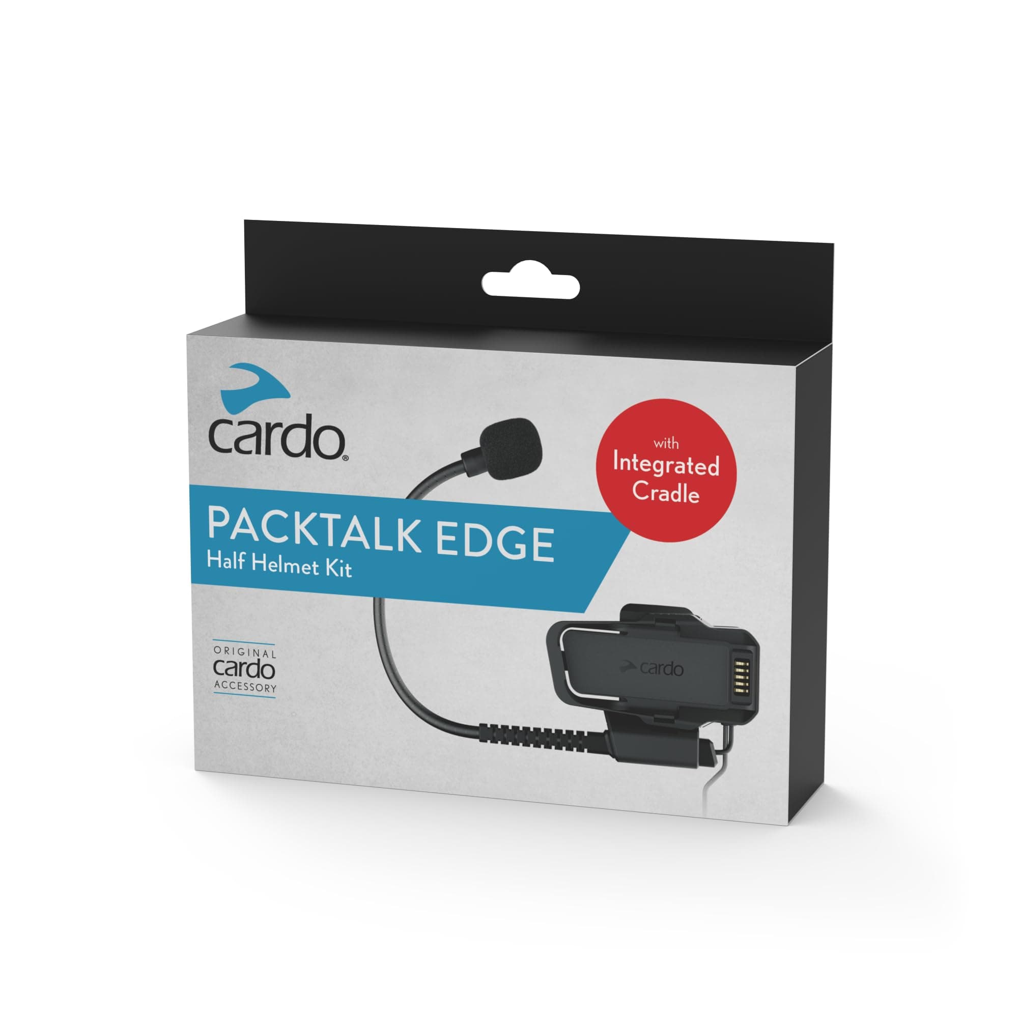 PACKTALK Edge Half Helmet KIT - Comes with A Built-in Air-Mount Cradle, A Shorter Speaker Cable for Less Hassle, and A Pre-Installed Boom Mic. Speakers are Not Included.