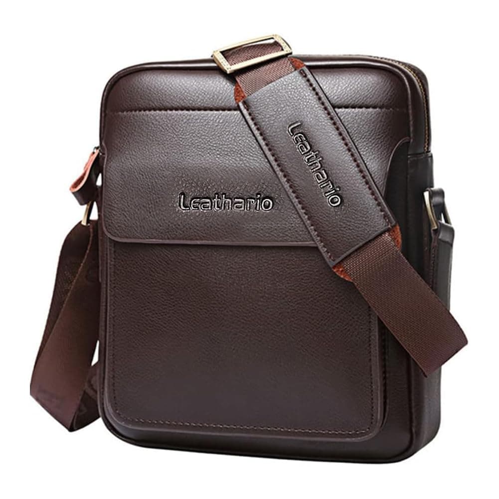 Crossbody Bag For Men Vegan Leather Shoulder Messenger Purse Sling Satchel Bag For Work Business Travel