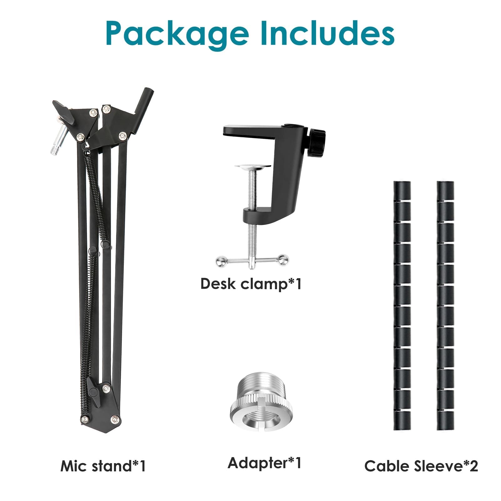 YOUSHARES Razer Seiren V2 X Boom Arm Stand - Mic Arm Compatible with Razer Seiren V2 Pro, X, Mini, V3 Mini USB Mic for Streamers