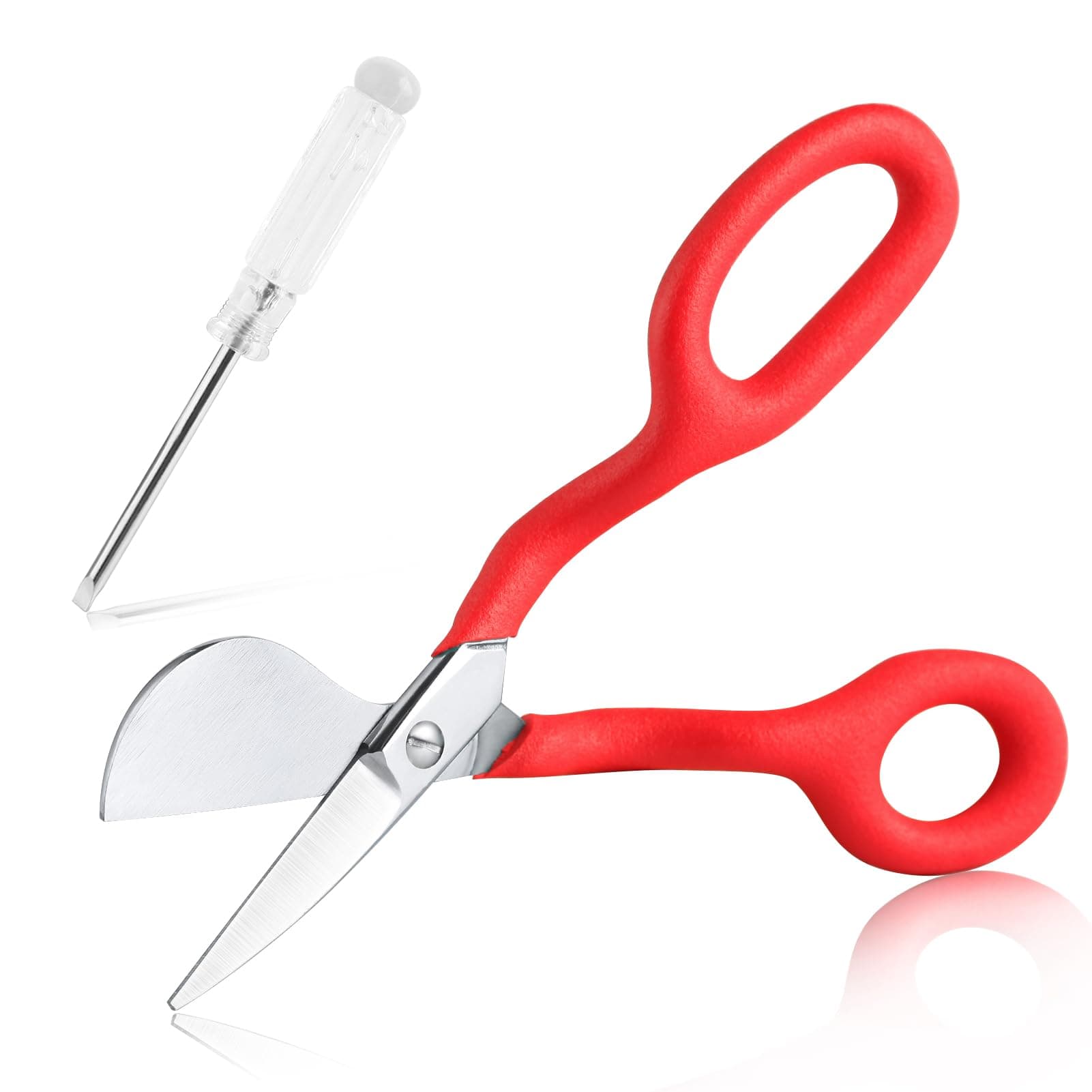 7-Inch Carpet Pile Scissors - Duckbill Applique Blade Trimmer for Fabric & Carpet