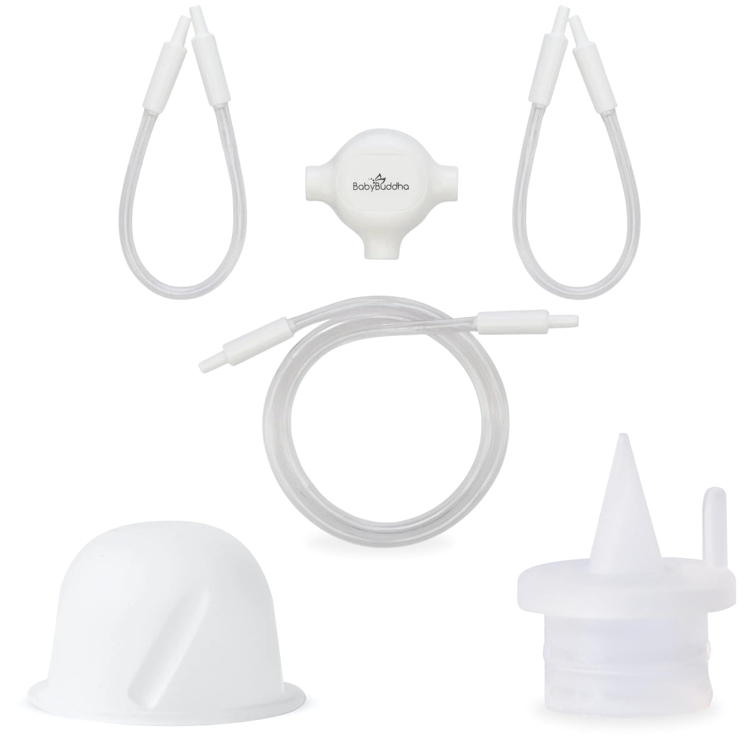BabyBuddha Breast Pump Accessories - Triple Bundle for BabyBudda Automatic Breast Pump - 2 Silicone Diaphragms, 4 Duck Bill Valves and Tubing Replacement Set (10 Pieces)