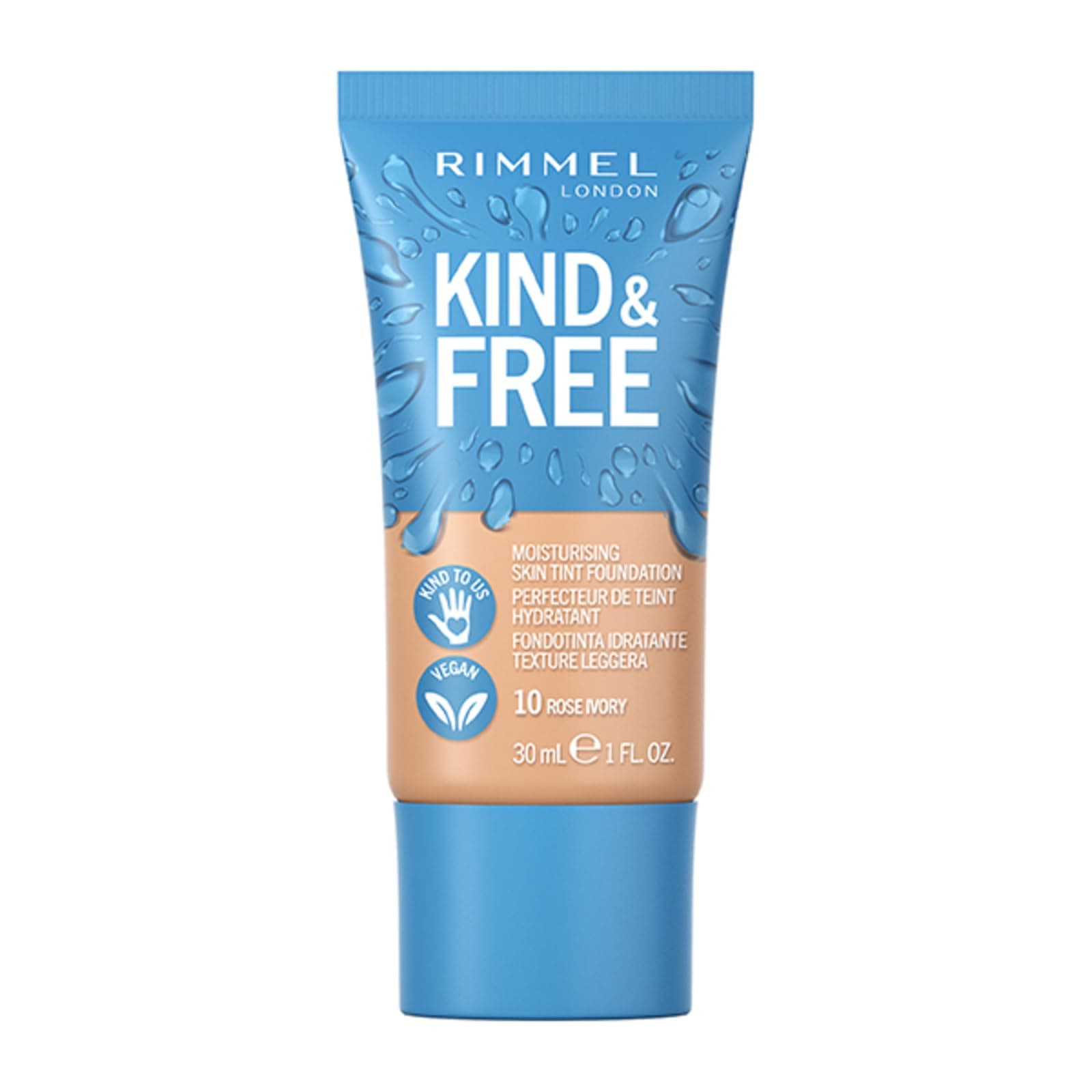 Kind + Free Moisturising Skin Tint Foundation, Rose Ivory 10