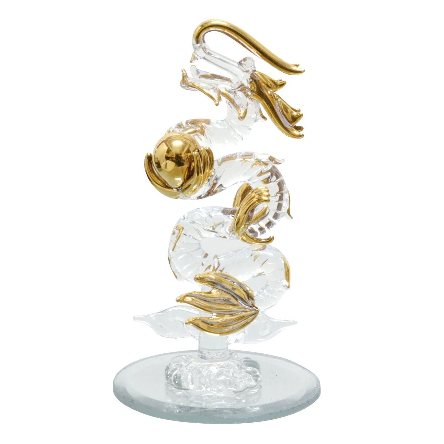 Falkert, Clear Hand Made Art Handmade glassworking feng Shui Fortune Telling Rising Dragon SS, Small