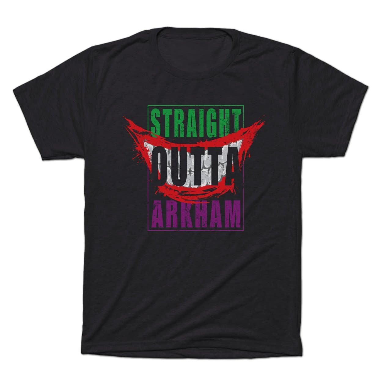 TeePublic Straight Outta Arkham (Color) Male T-Shirt/Tri-Blend T-Shirt