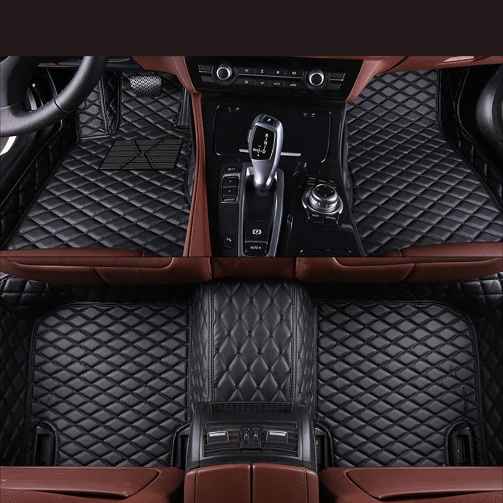 Custom Made Car Floor Mats Fit for Skoda Kodiaq 7 Seats 2017-2018 Waterproof All Weather Car Floor Liner Carpets 3D Auto Car Mats (Black with Black Stitching, Left Hand Drive)