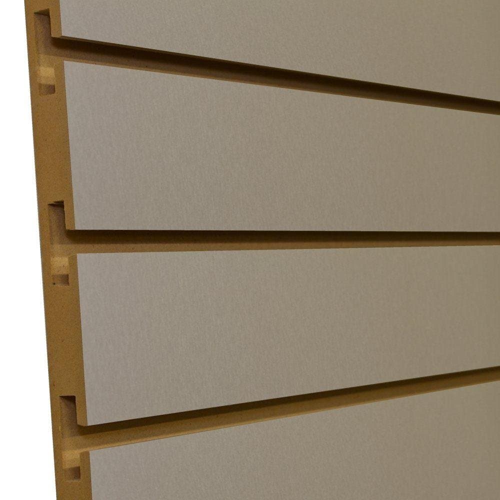 Gabriel Logan 3/4 in. x 4 ft. x 8 ft. 3 in. OC Brushed Aluminum Melamine Slatwall Wall Rack (5-Pack)