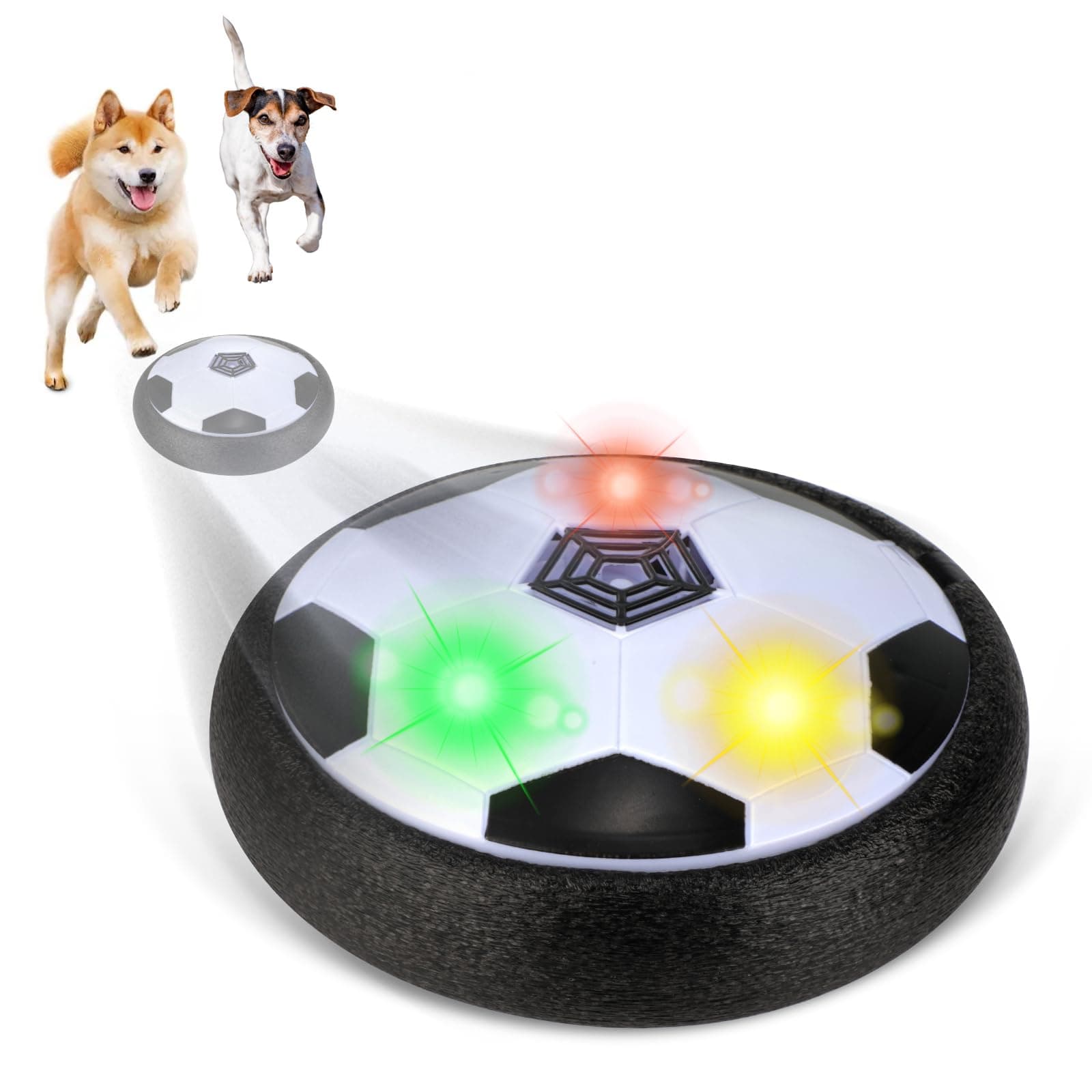 YASUOAHover Soccer Ball Toy, Indoor Outdoor Floating Air Soccer with Foam Bumper,Interactive Automatic Self Moving Active Rolling Ball for Dogs, for 3 4 5 6 7 8-12 Year Old Boys, Girls