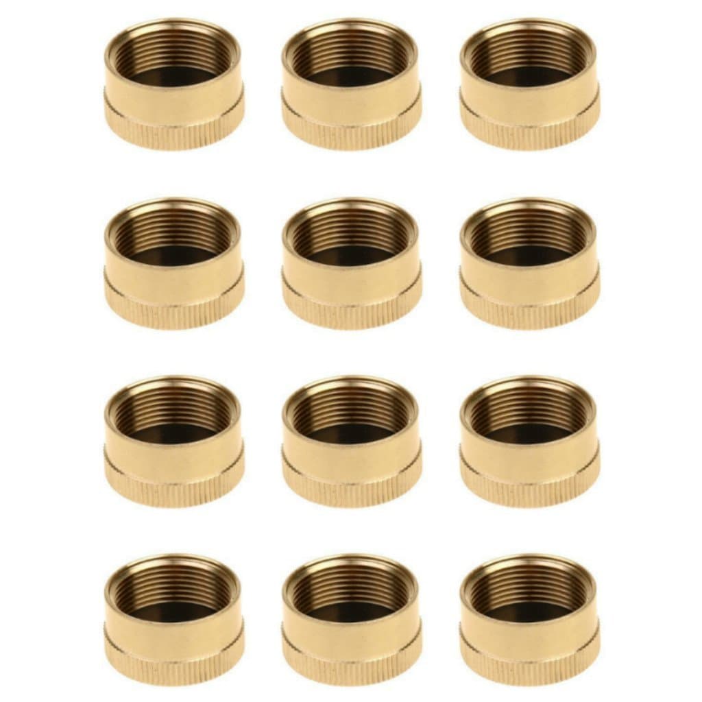 SHOWNEW 12PCS Universal Solid Brass Cap Refill 1 LB Propane Bottle Gas Tank Cylinder Protect Sealed Caps