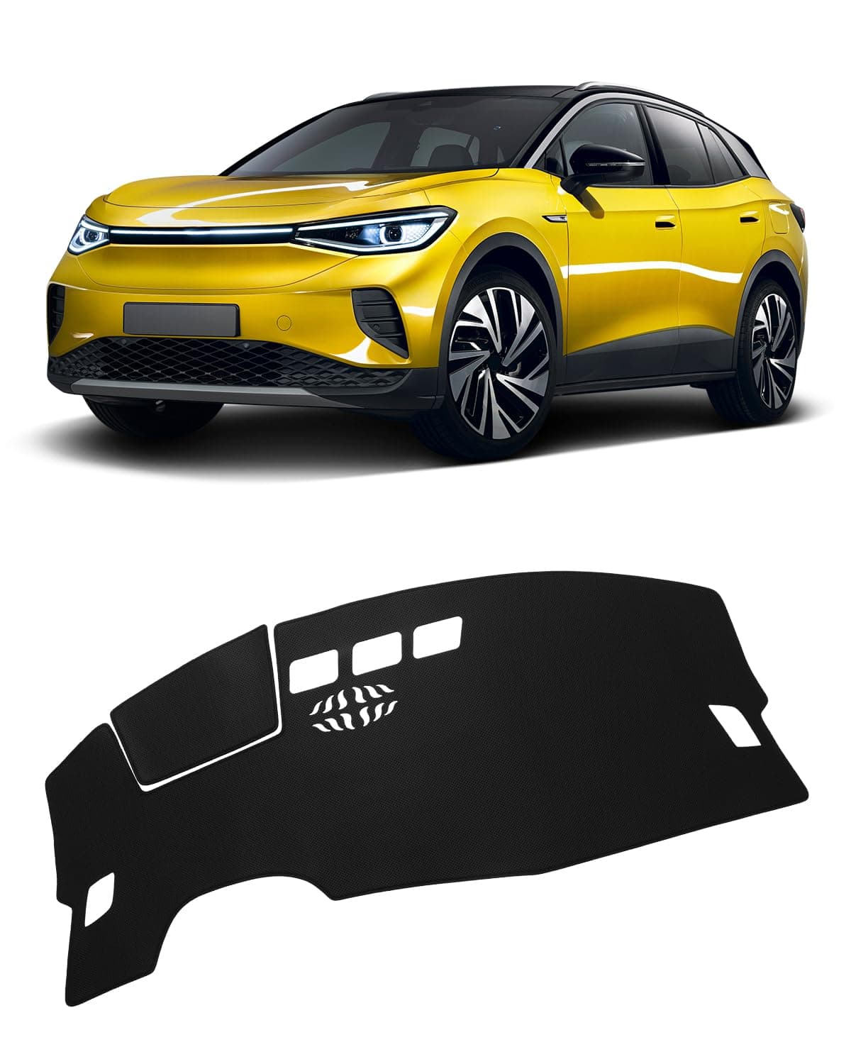 FIILINES Dash Cover Compatible with Volkswagen ID.4 2024 2023 2022 2021 VW ID4 Accessories Dashboard Mat 2024 VW ID4 Accessories Dash Cover Sunshade Nonslip Mesh Carpet Protector No Glare