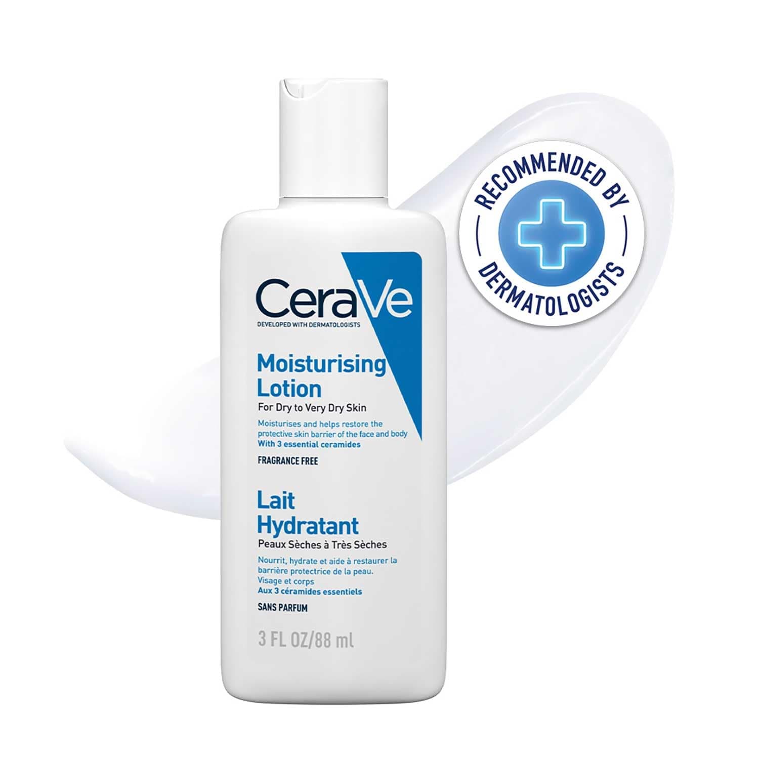 CeraVe Moisturizing Lotion For Normal to Dry Skin (88ml) - Formulated With 3 Essential Ceramides And Hyaluronic Acid | Non-Comedogenic, Oil Free And Fragrance-Free Body Lotion