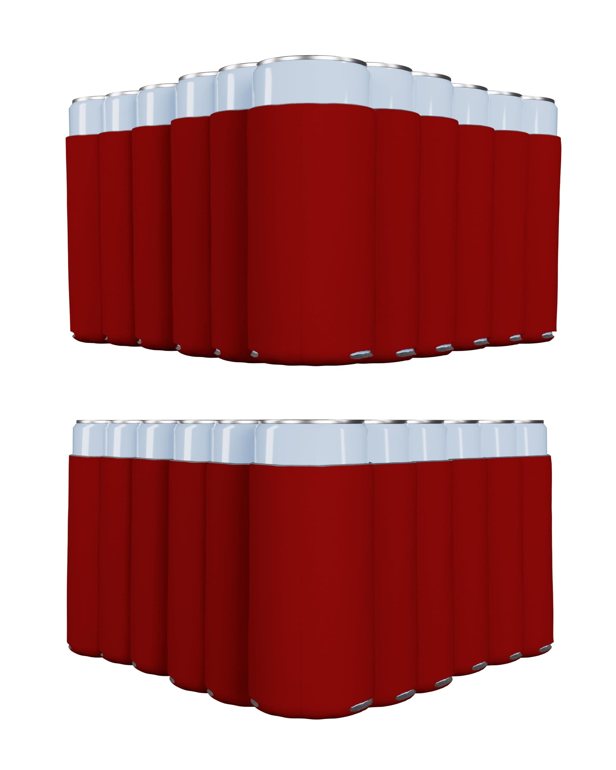 PartyPrints 25 Pack Red Blank Slim Can Cooler Sleeves | Plain Seltzer Customizable Bulk Sublimation Coolers for Beer Bottles & 12oz Tall Cans | Skinny Collapsible Drink Insulated Sleeve