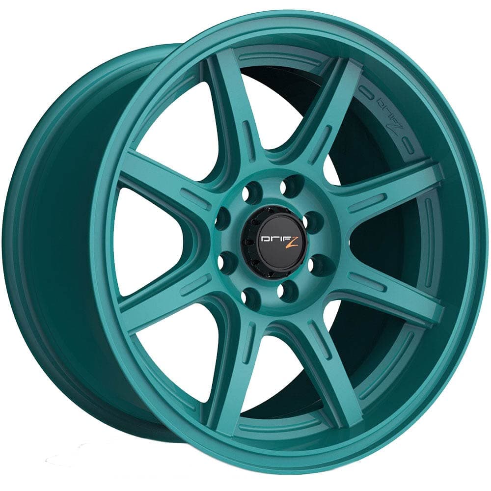 Drifz 308TG Spec-R Gloss Teal Green Wheel with Painted Finish (15 x 8. inches /4 x 100 mm, 25 mm Offset)