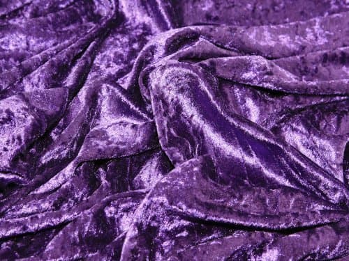CADBURY DARK PURPLE CRUSHED VELOUR STRETCHY VELOUR FABRIC - MAUVE CRUSHED VELVET DRESS - FAT QUARTER 50cm x 60cm