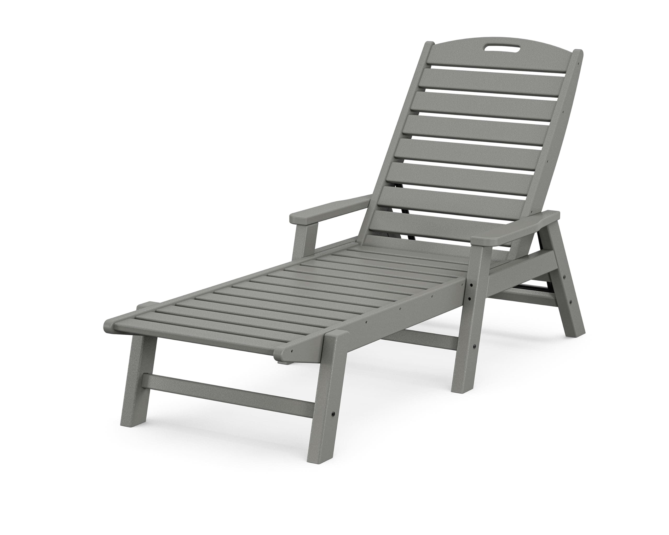 POLYWOOD NCC2280GY Nautical Arms Chaise, Slate Grey