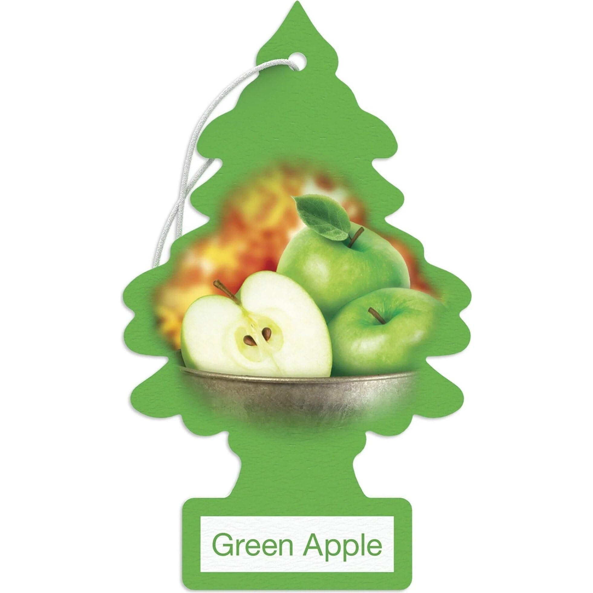 LITTLE TREES Car Air Freshener | Hanging Paper Tree for Home or Car | Green Apple | 6 Pack