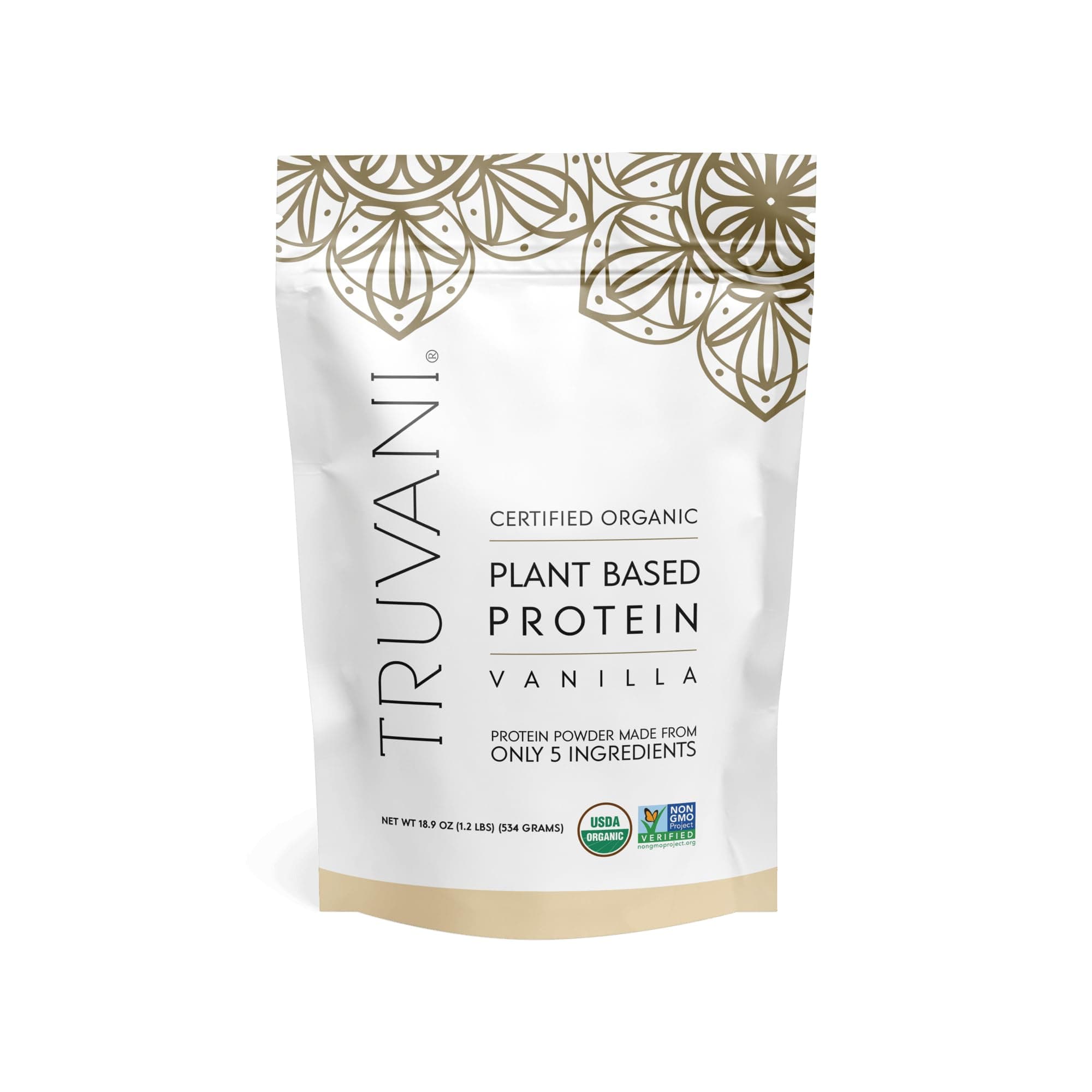 Truvani Organic Plant Based Protein Powder | Vanilla | 20g Pea Protein | 18 Servings | Vegan & Keto | Gluten & Dairy Free | Low Carb | No Added Sugar
