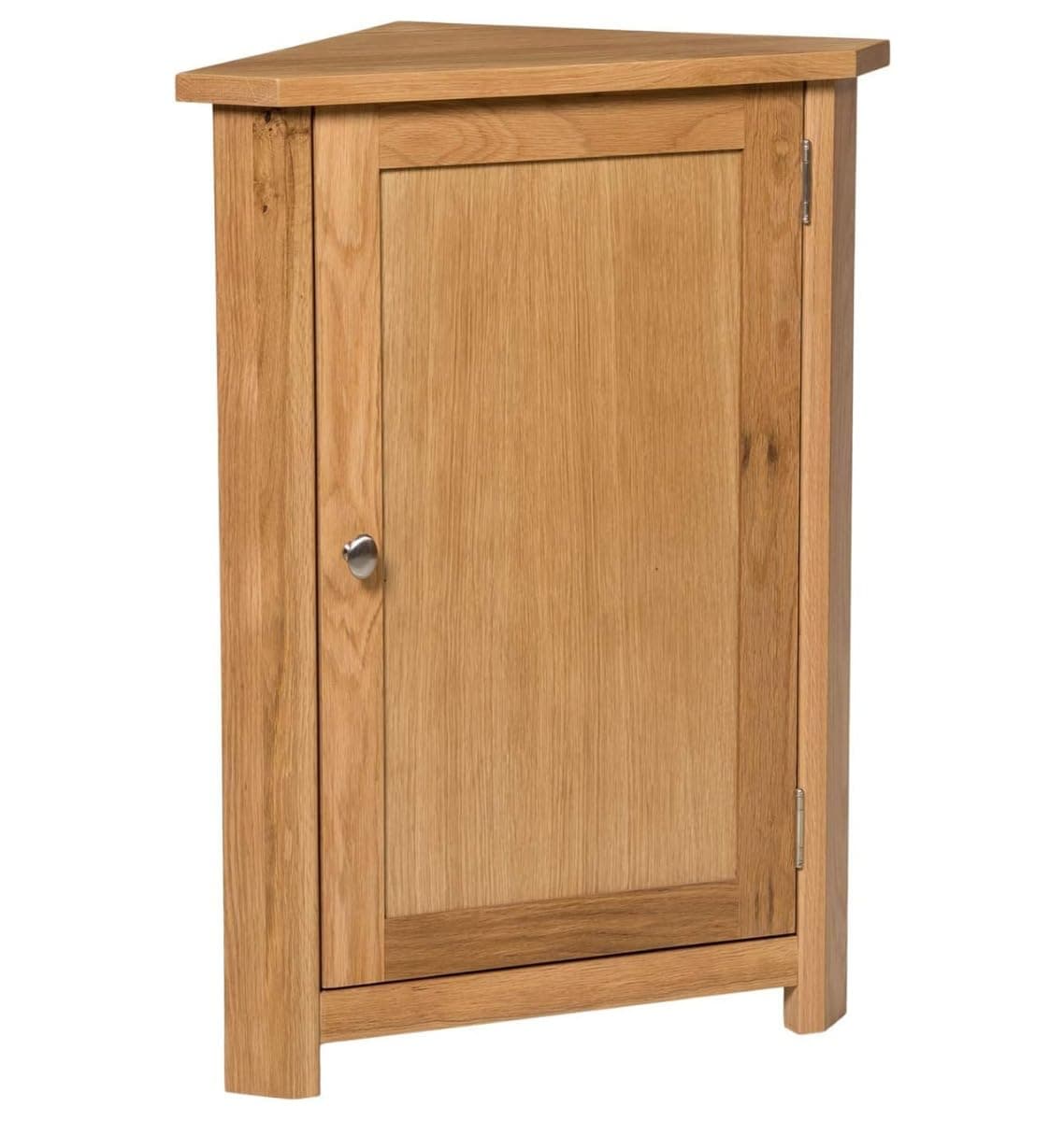 Hallowood Furniture Waverly Oak Small Corner Cabinets for Living Room, Wooden Small Corner Cupboard with 2 Adjustable Shelves, Bedroom and Kitchen Display Cabinets, Oak Furniture