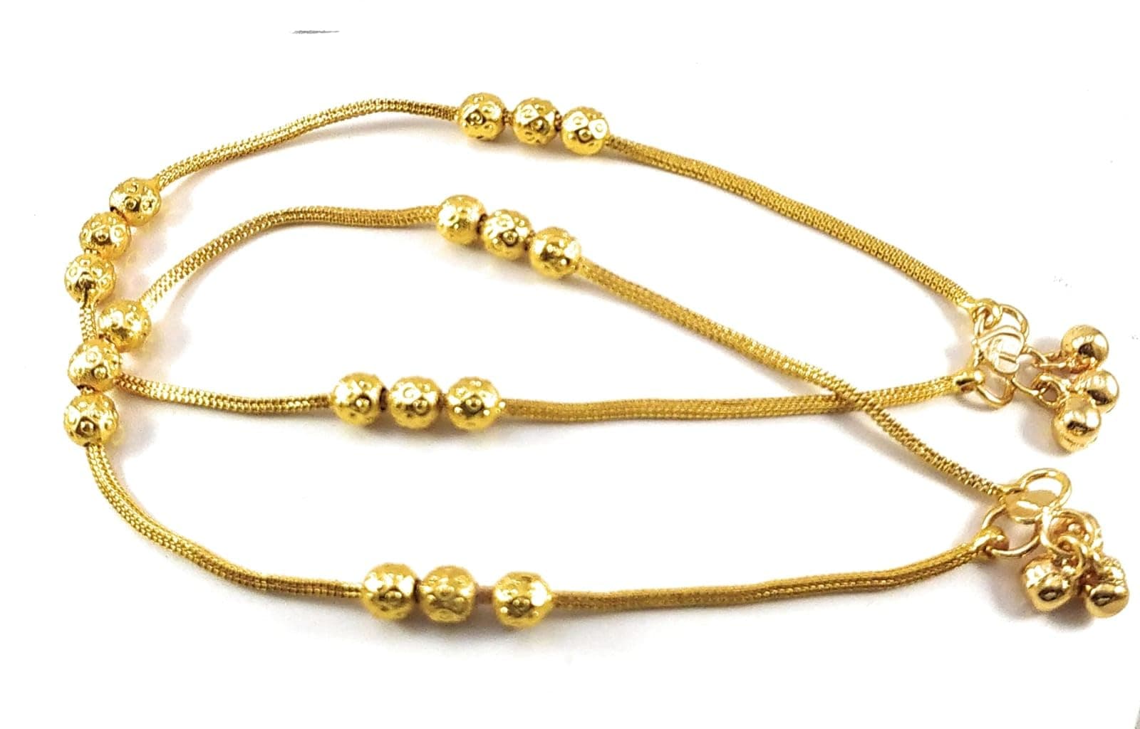 - Thin Size gold Plated Stylish Anklets Kolusu Payal Ghungroo for women