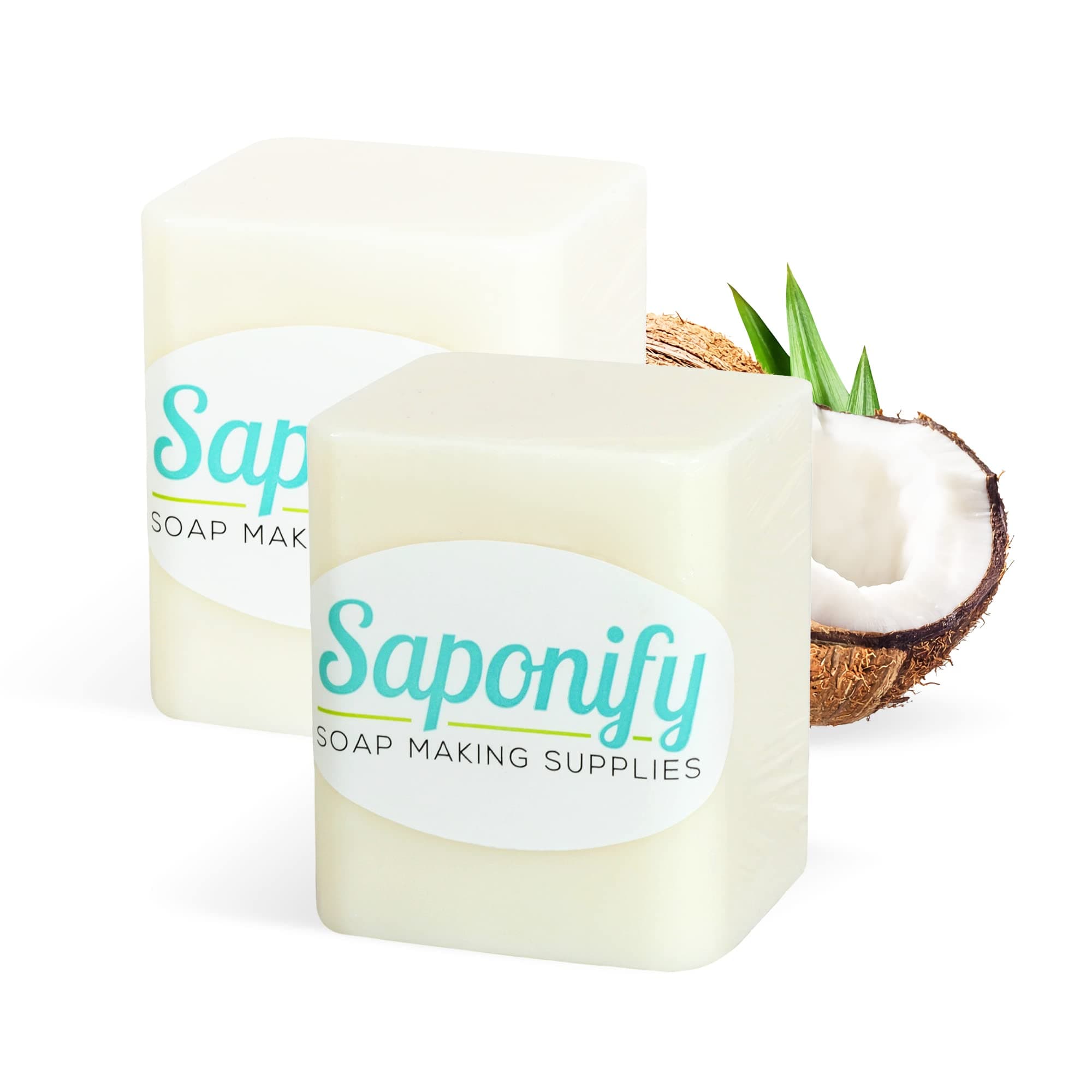 Saponify - 2Lb Coconut Milk Melt and Pour Soap Base, Skin-Moisturizing Natural Coconut Soap Base, Easy to Use Glycerin Soap Base for Soap Making