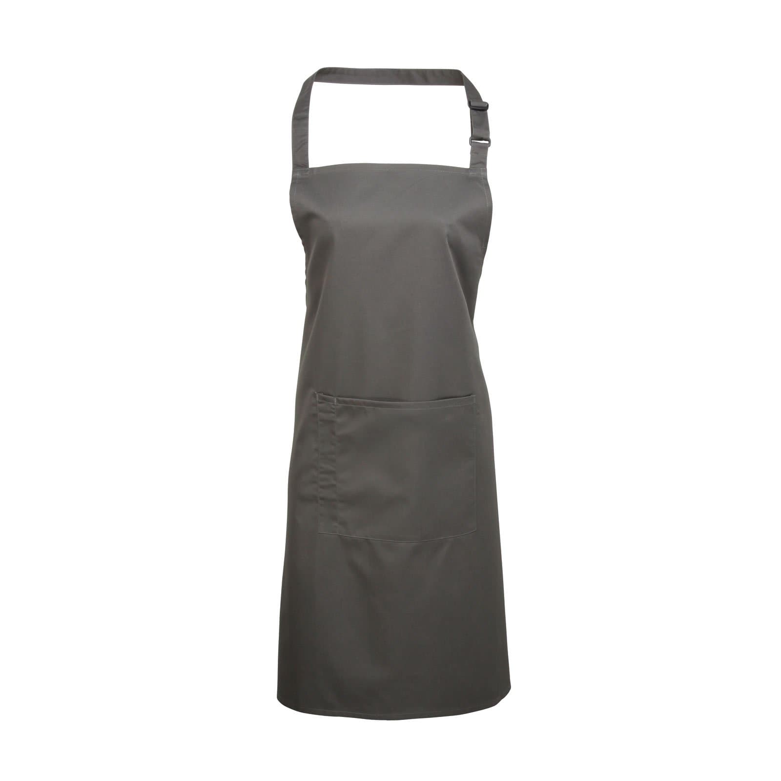 Premier Unisex Colours Bib Apron with Pocket Dark Grey