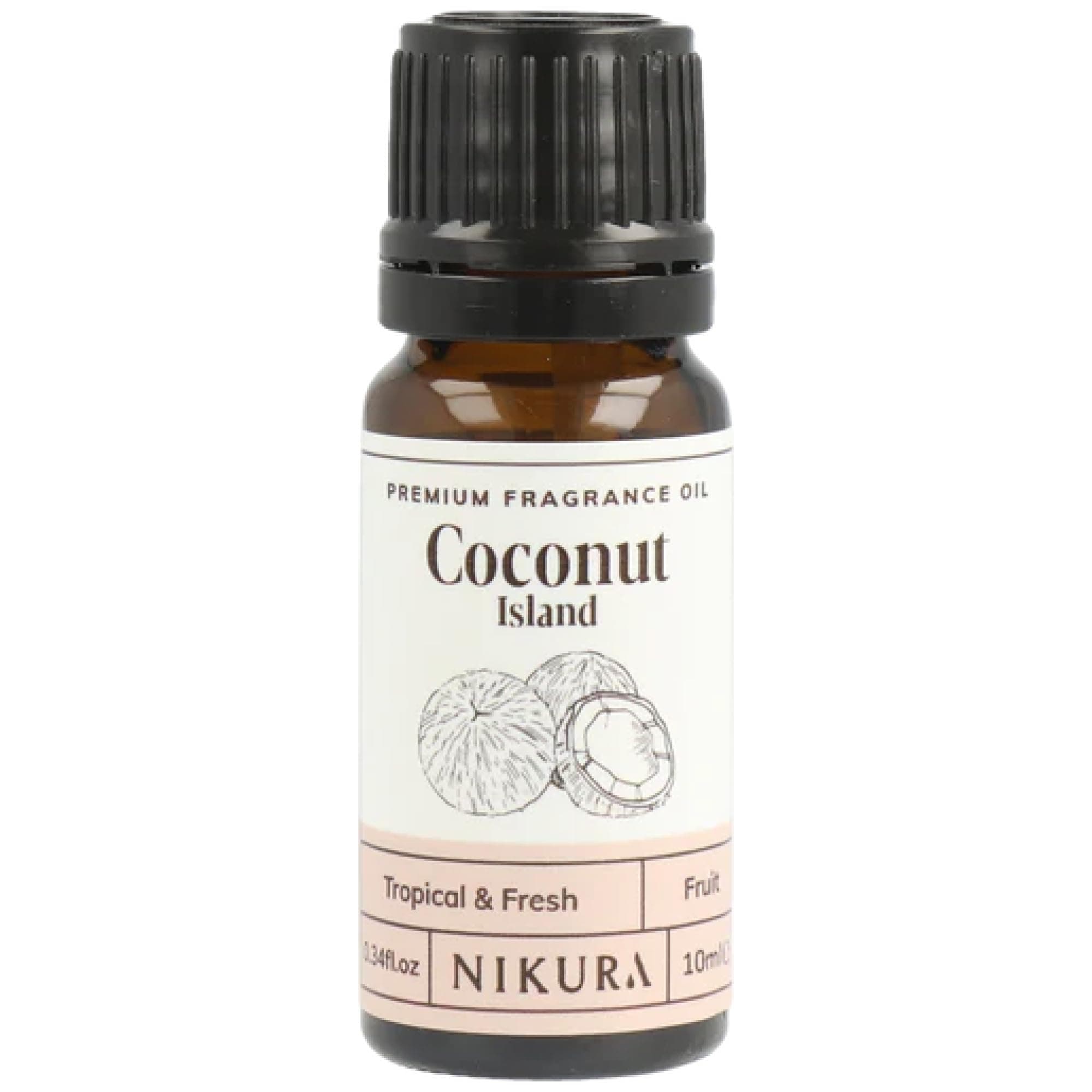 Coconut (Island) Fragrance Oil - 10ml | Perfect for Soap Making, Candle Making, Wax Melts, Diffuser | Great for use in Bath Bombs, Perfume Oil, Perfume Scents | Vegan & UK Made