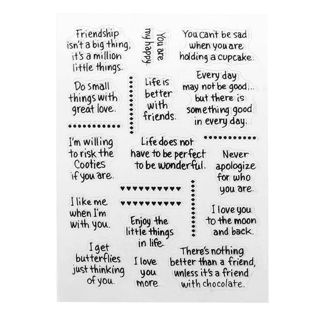 sayletre Clear Silicone Stamp Sheet Printing Scrapbooking Embossing Stamper Transparent Cling Seal for DIY Scrapbook Photo Albums Paper Notebook Card Making Arts Crafts Supplies English Words 1#