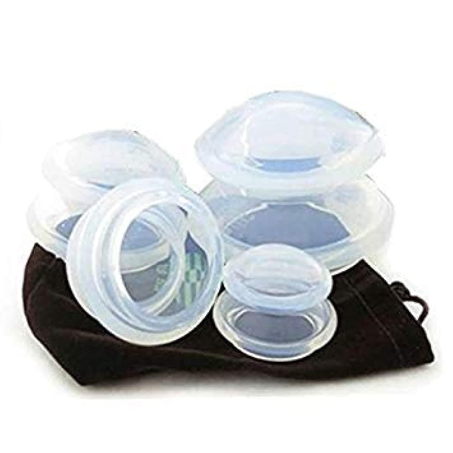 2 Pack - 4 Cup Premium Transparent Silicone Cupping Set for Chinese Cupping and Massage Therapy (2 Pack)