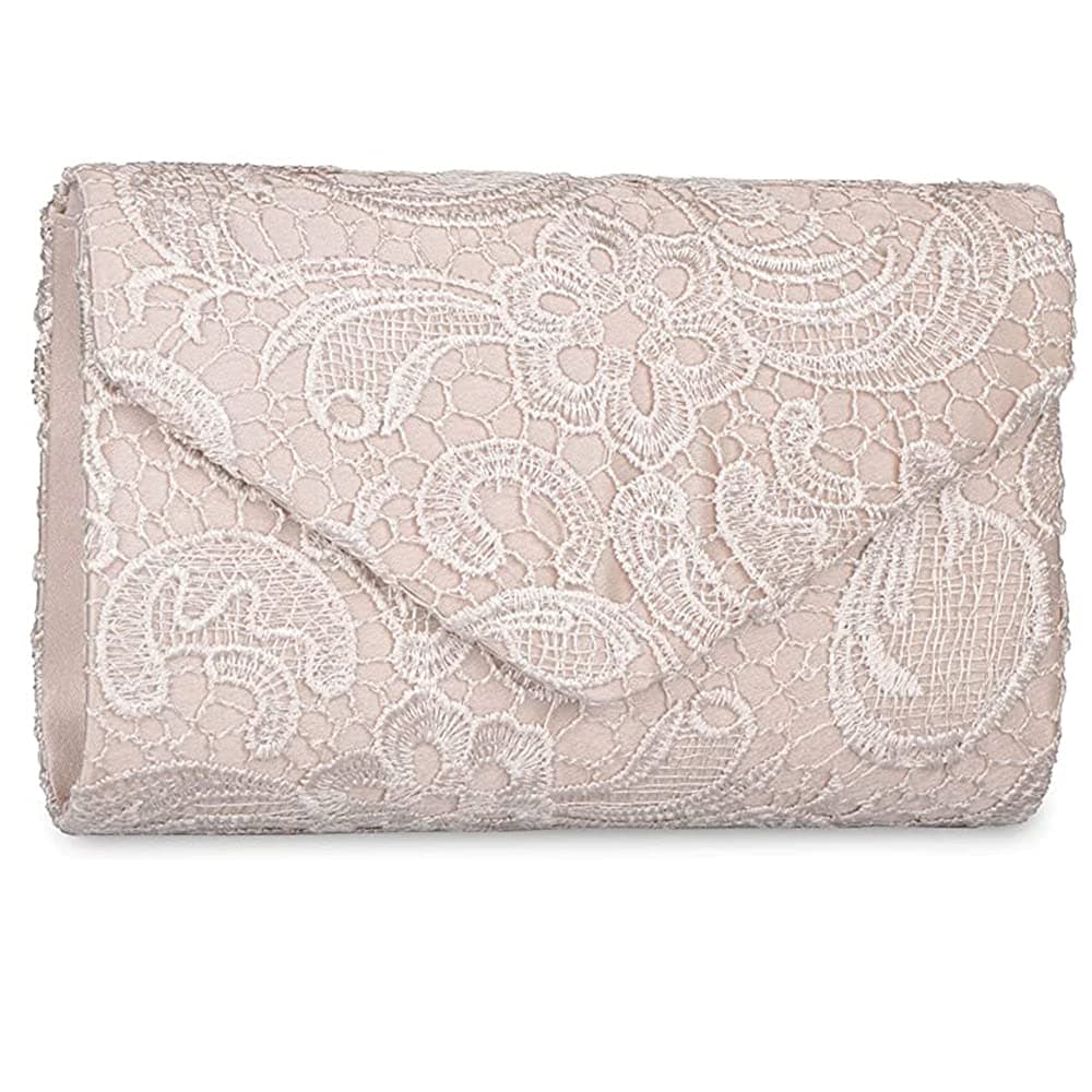 Momeraco Women's Elegant Floral Lace Envelope Clutch Evening Prom Handbag