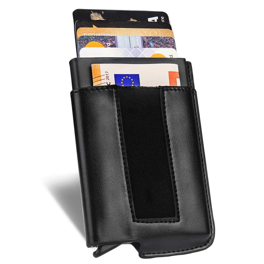 Credit Card Holder RFID Blocking Wallet Slim Wallet Aluminum Business Card Holder Automatic Pop-up Card Case Wallet Security Travel Wallet